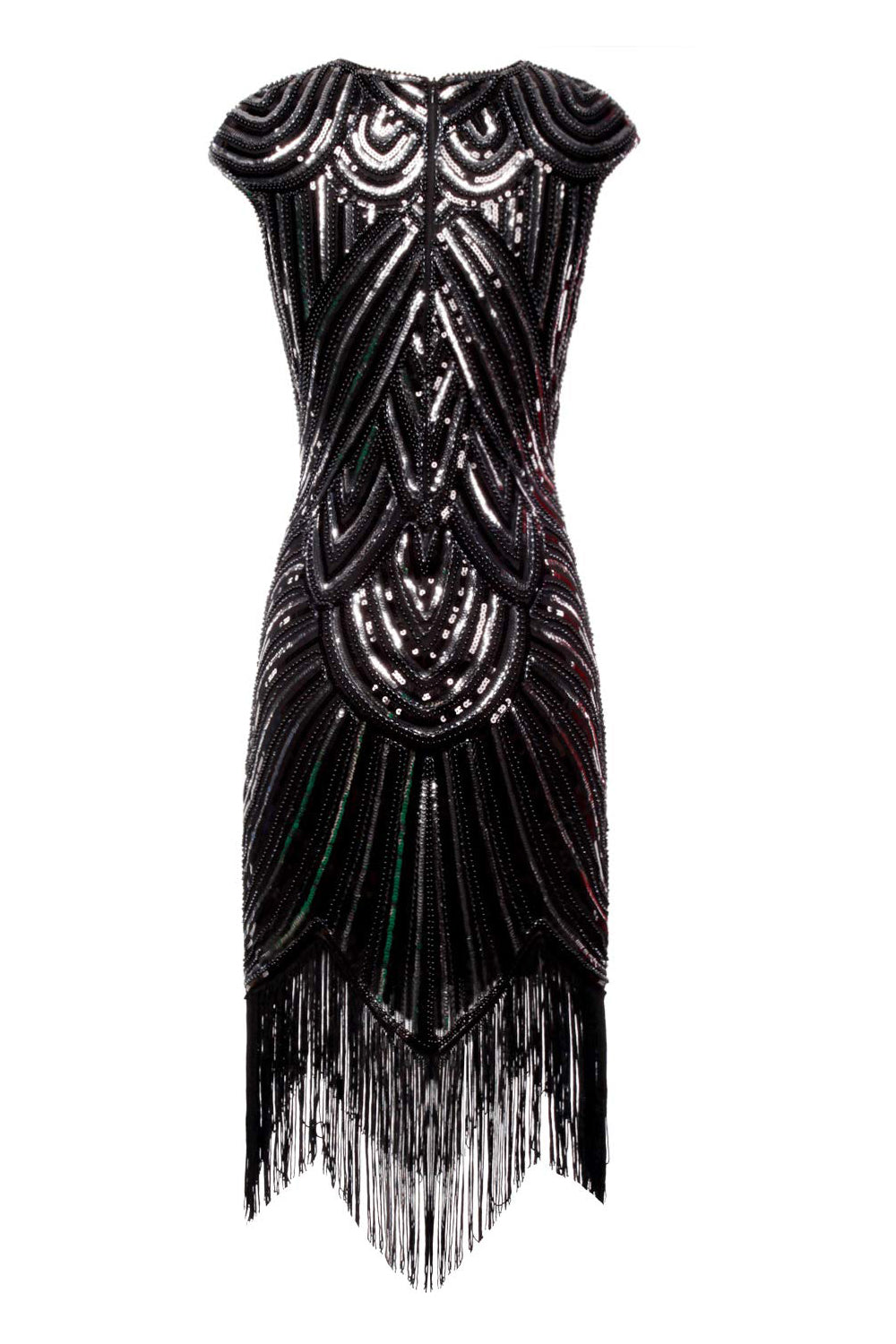 Black Gatsby Glitter Fringe Dress