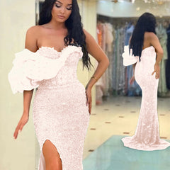 Gorgeous Off-The-Shoulder One Shoulder Sweetheart Mermaid Evening Dress with Sequins