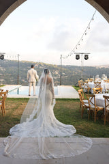 White Tulle Mermaid Wedding Dress with Sweetheart Neckline and Lace Appliques