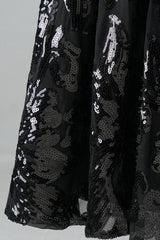 Glitter Black Lace Sequins Homecoming Dress