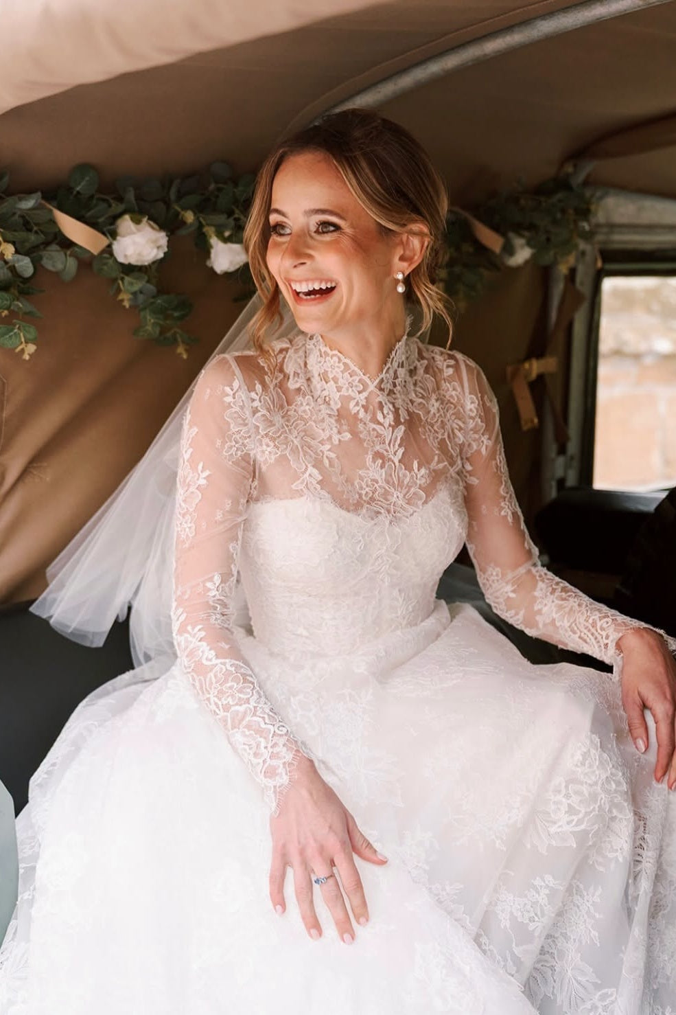 Tulle A-Line Wedding Dress with Detachable Lace Topper and Sweetheart Neckline