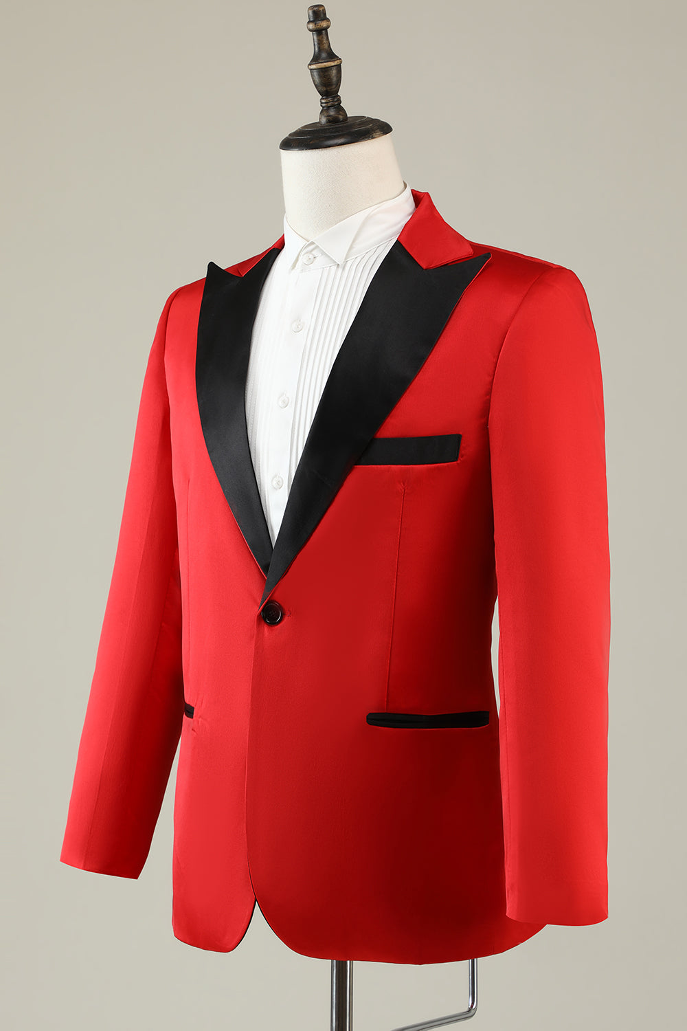 Stylish Notched Lapel Red Prom Blazer for Men