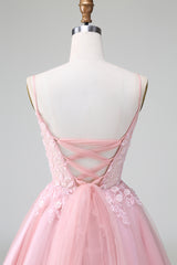 Sparkly Blush Corset Short Sequins Homecoming Dress With Appliques