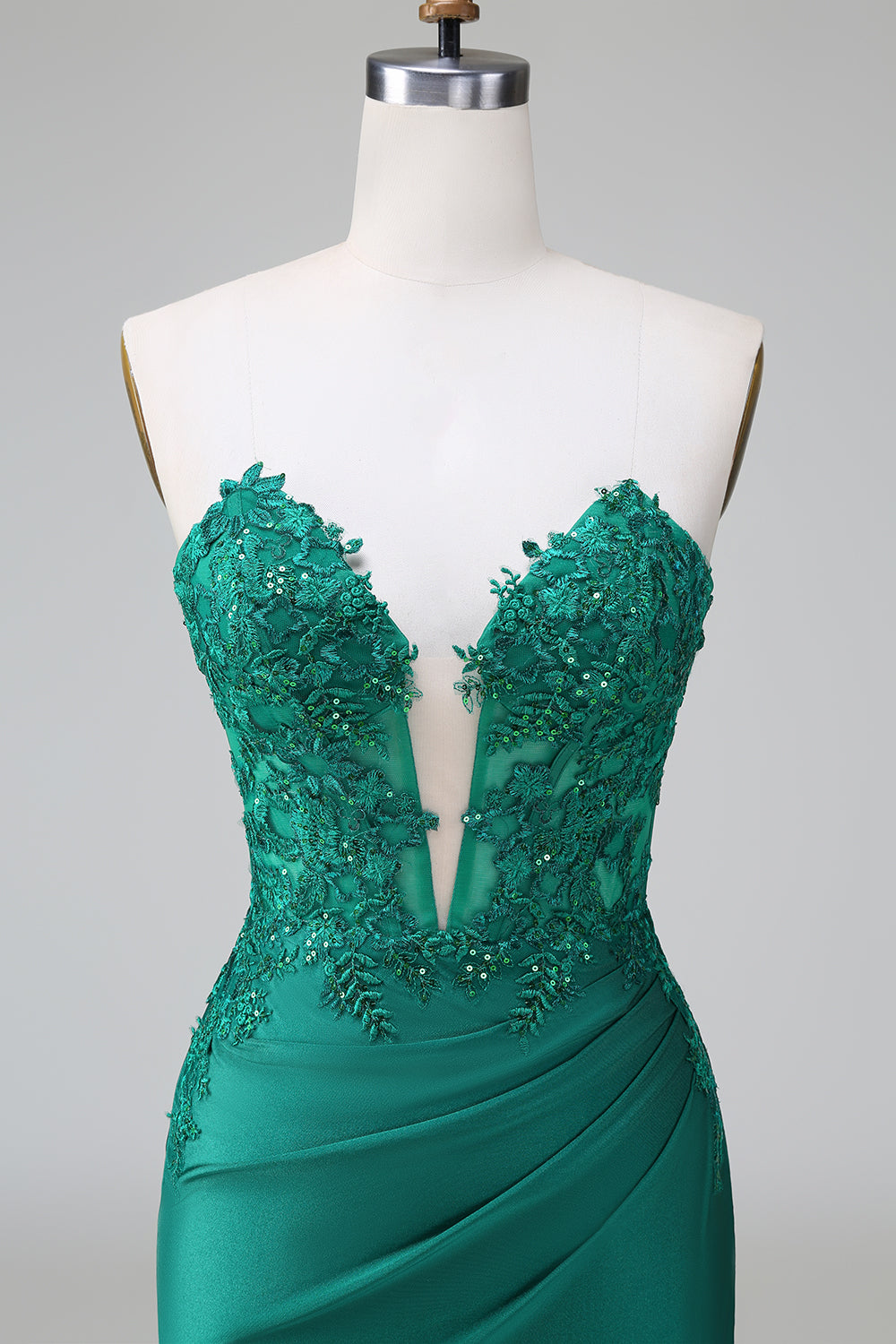 Sparkly Dark Green Corset Short Homecoming Dress With Appliques