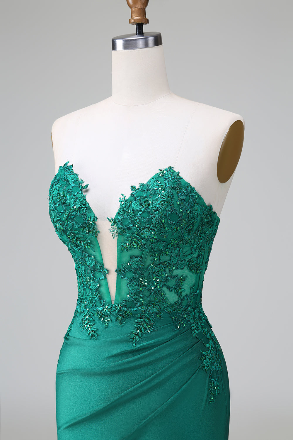 Sparkly Dark Green Corset Short Homecoming Dress With Appliques