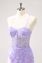 Blue Sparkly Corset Sequined Tight Short Homecoming Dress