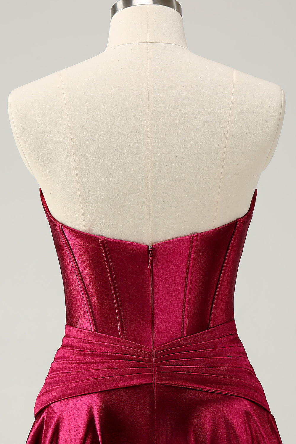 A Line Fuchsia Strapless Corset Short Homecoming Dress with keyhole