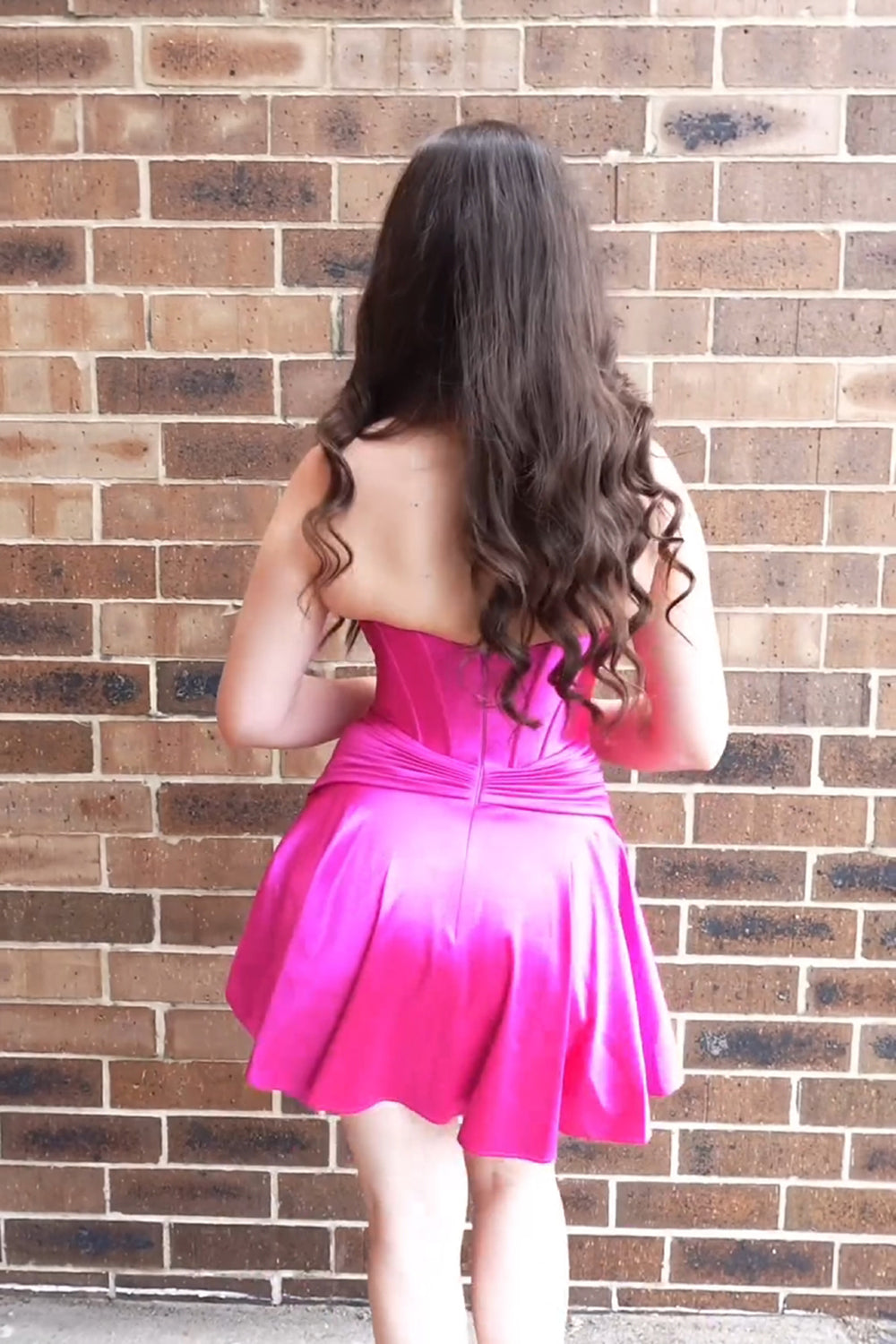 Fuchsia Sweetheart Corset A Line Short Homecoming Dress