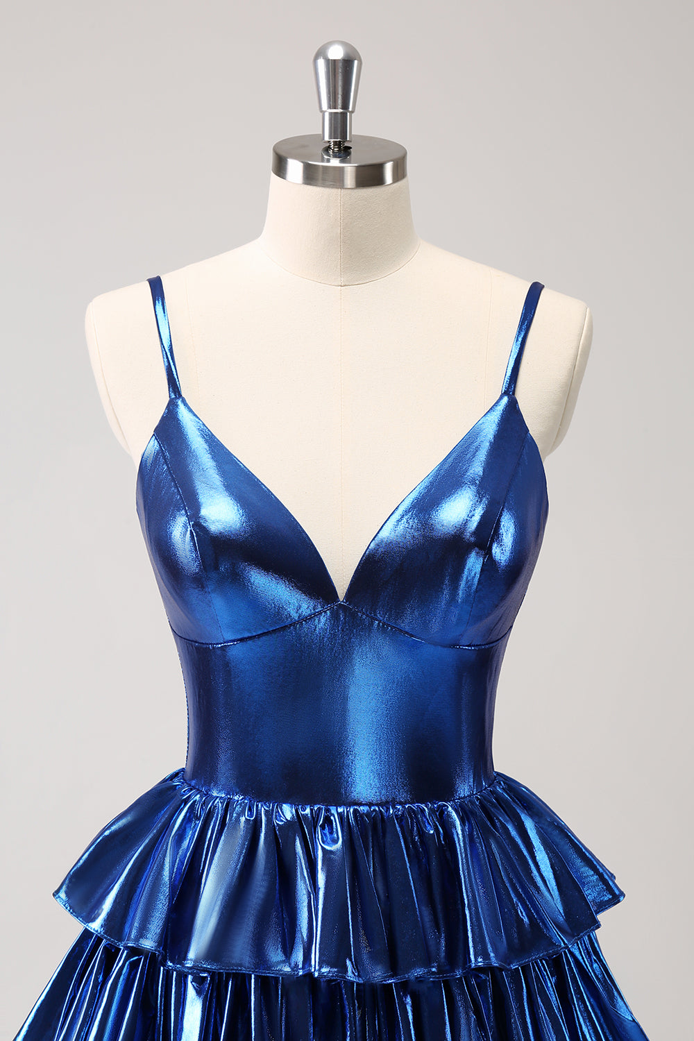 Cute Ink Blue Tiered A Line Short Homecoming Dress