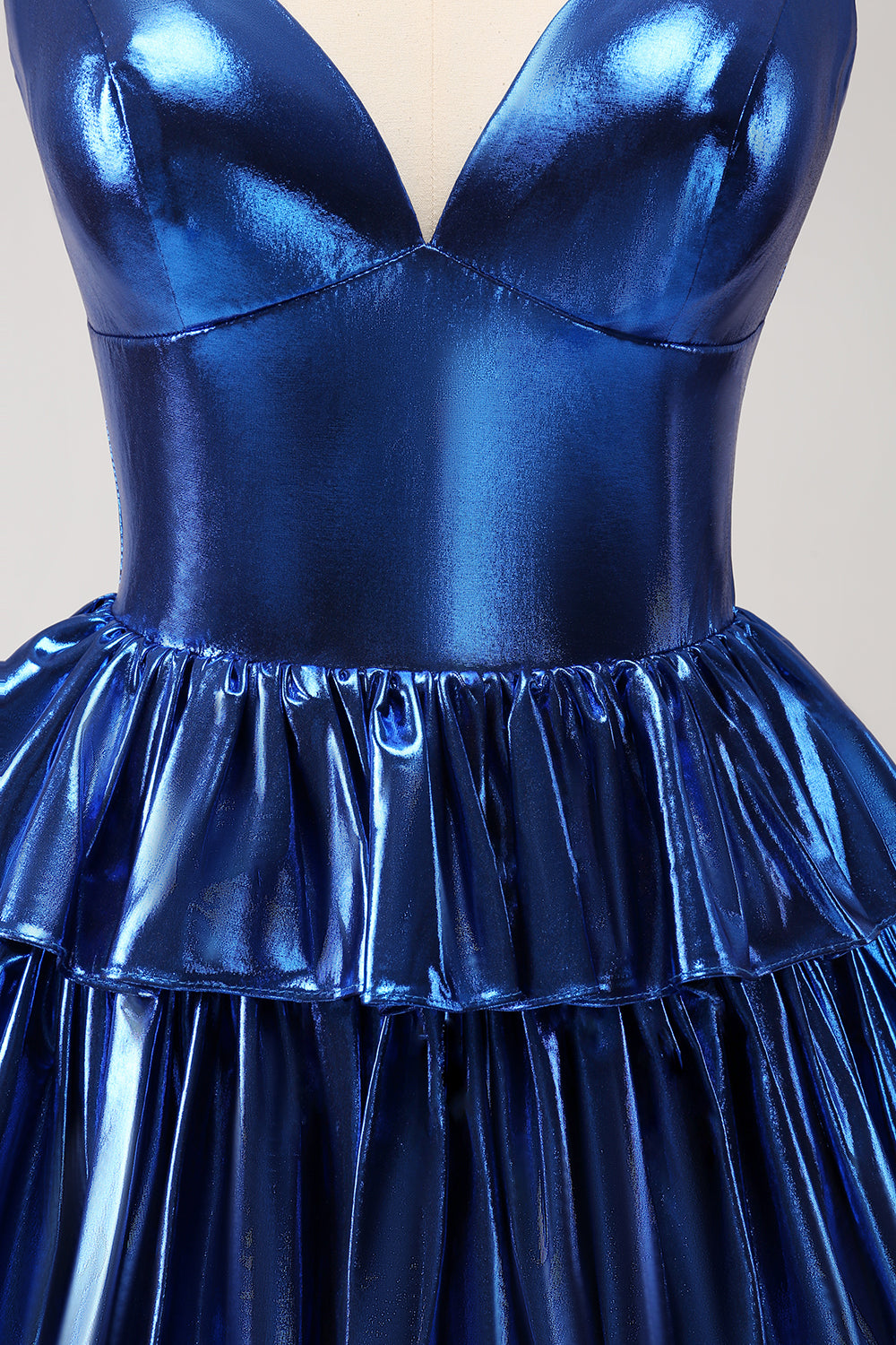 Cute Ink Blue Tiered A Line Short Homecoming Dress