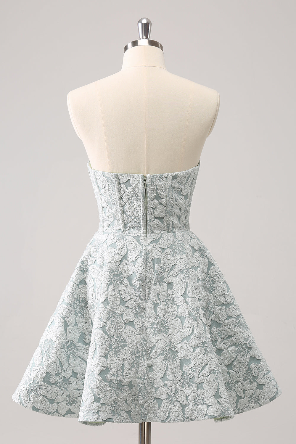 Cute Grey Green Corset A Line Short Homecoming Dress