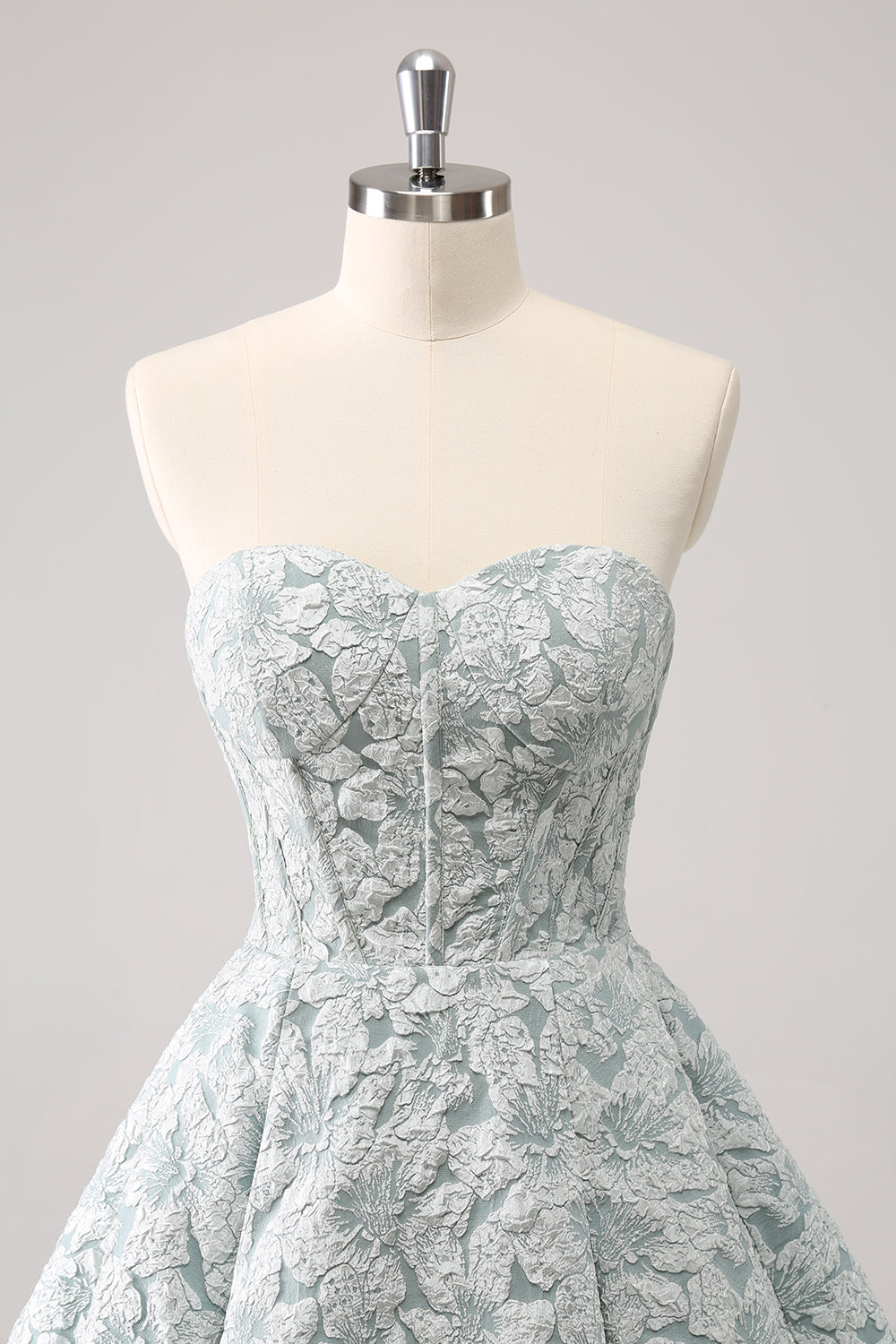 Cute Grey Green Corset A Line Short Homecoming Dress