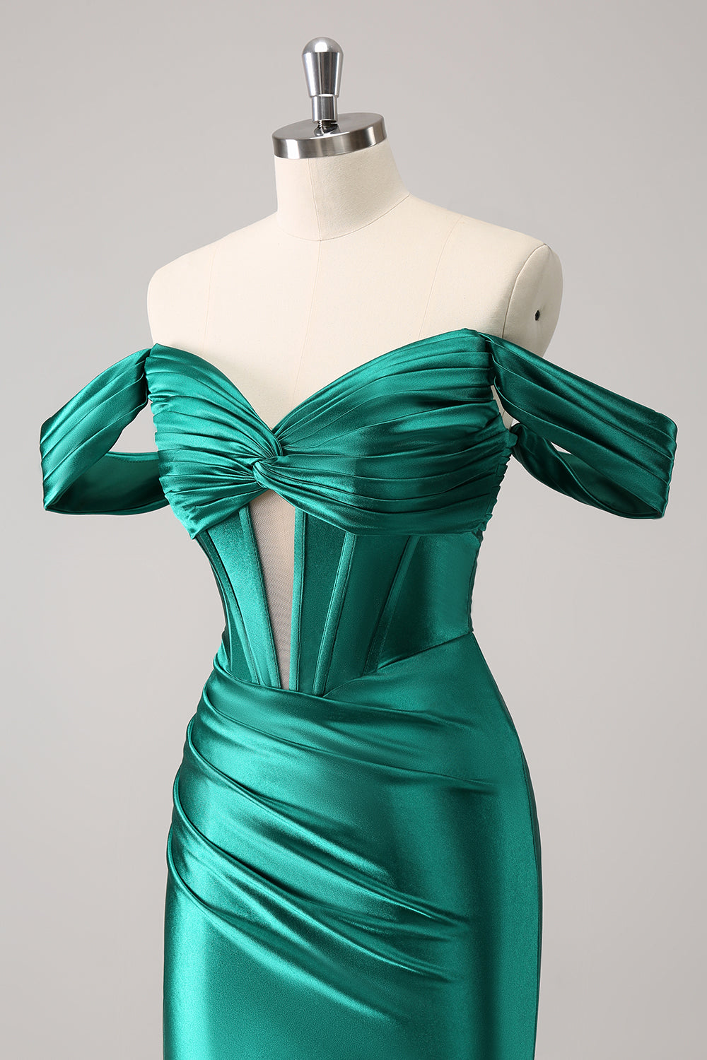 Dark Green Off The Shoulder Corset Tight Short Homecoming Dress