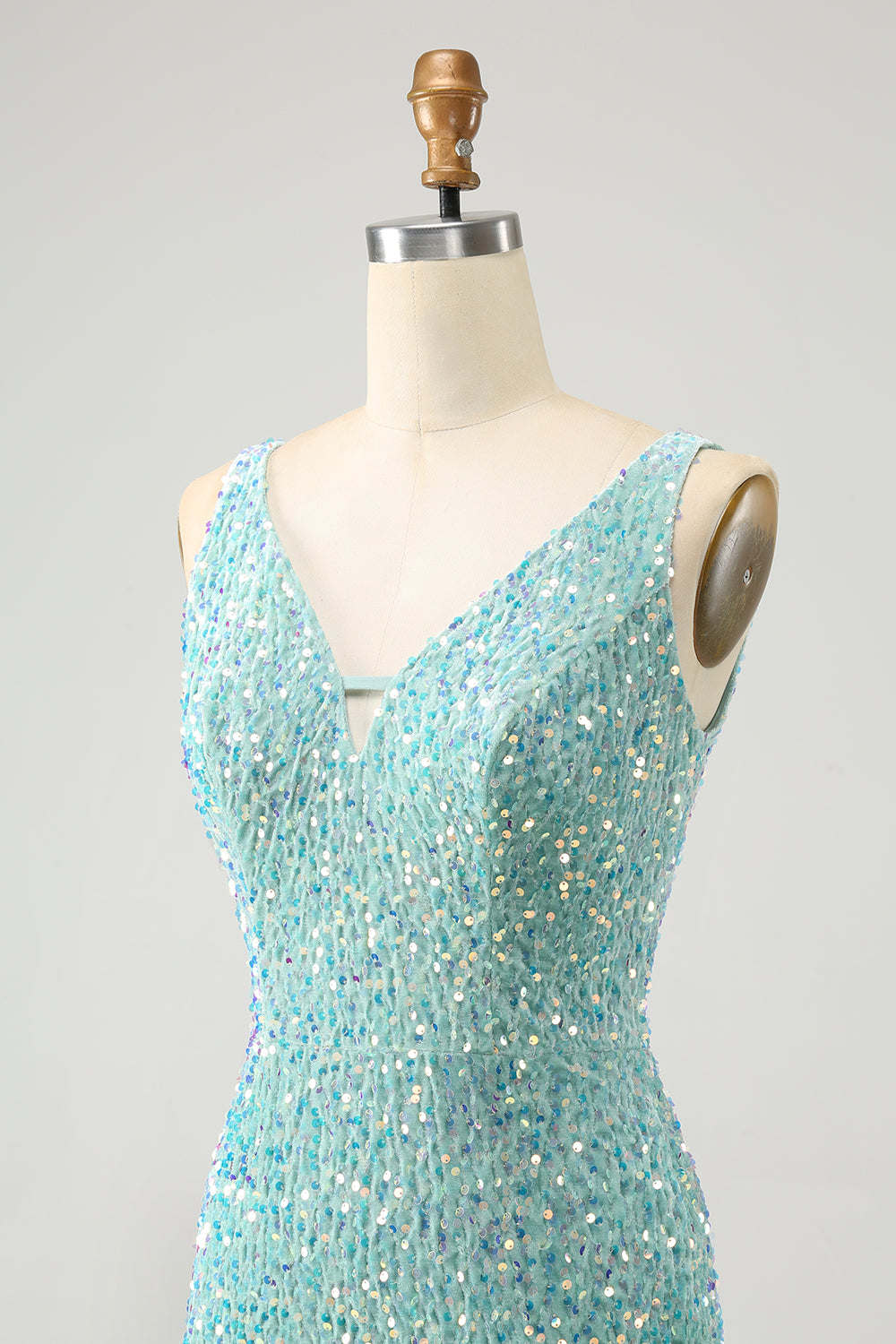 Sparkly Sage Sequins Tight Short Homecoming Dress With Fringes