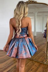 Purple Sweetheart Corset A Line Short Homecoming Dress With Bow