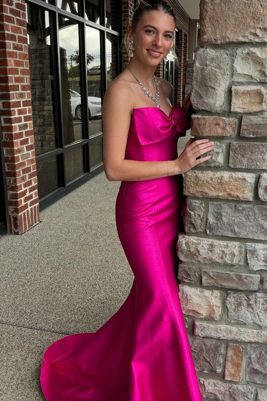 Fuchsia Sweetheart Mermaid Long Prom Dress