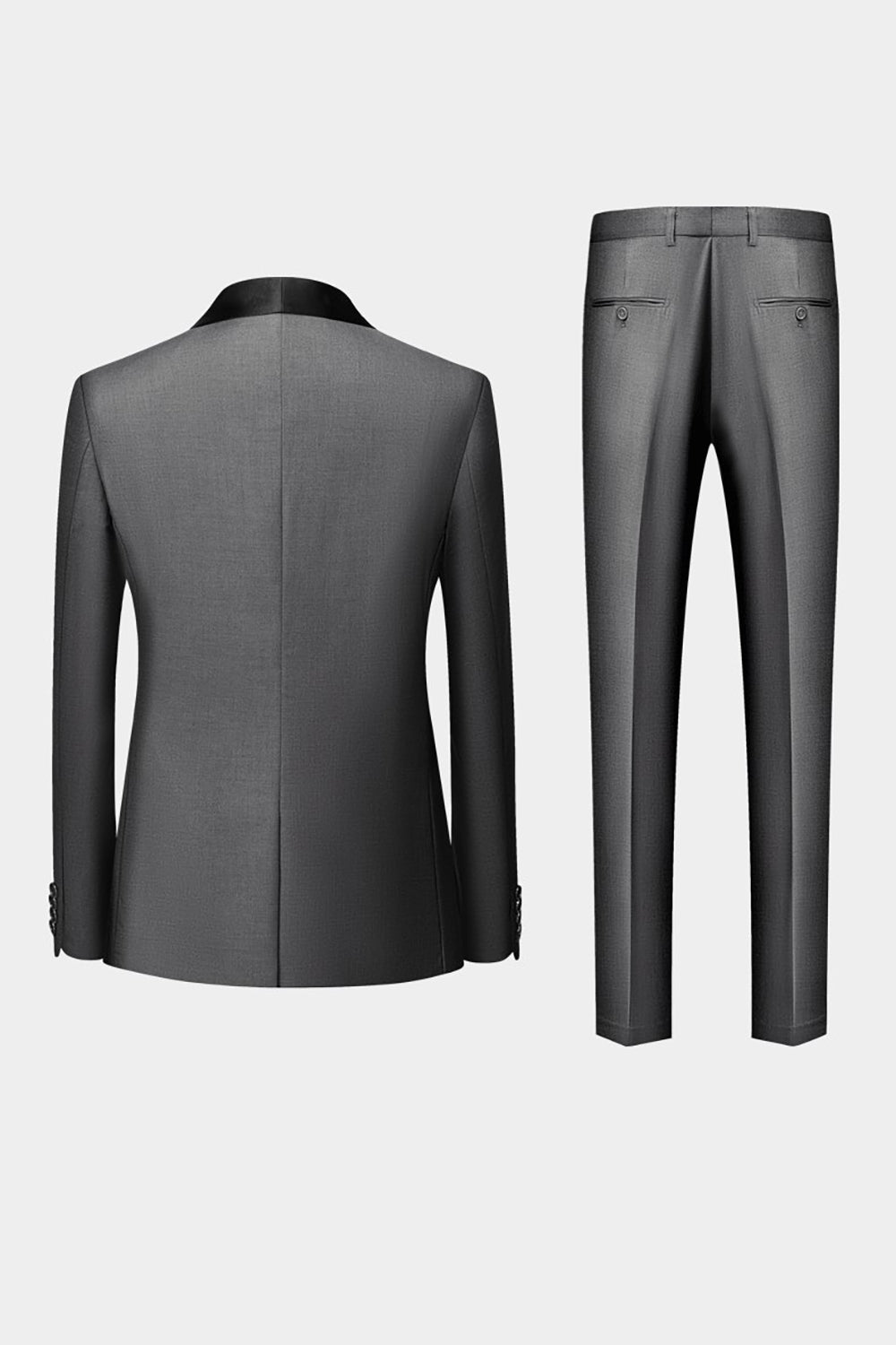 Timeless Grey Shawl Lapel Men's 3-Piece Suit