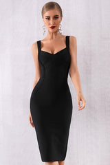 Sheath Sweetheart Black Cocktail Party Dress