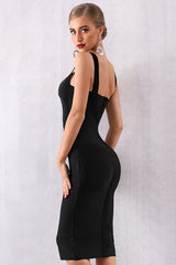 Sheath Sweetheart Black Cocktail Party Dress