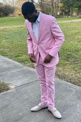 Stylish Pink Notched Lapel 2-Piece Prom Homecoming Suit