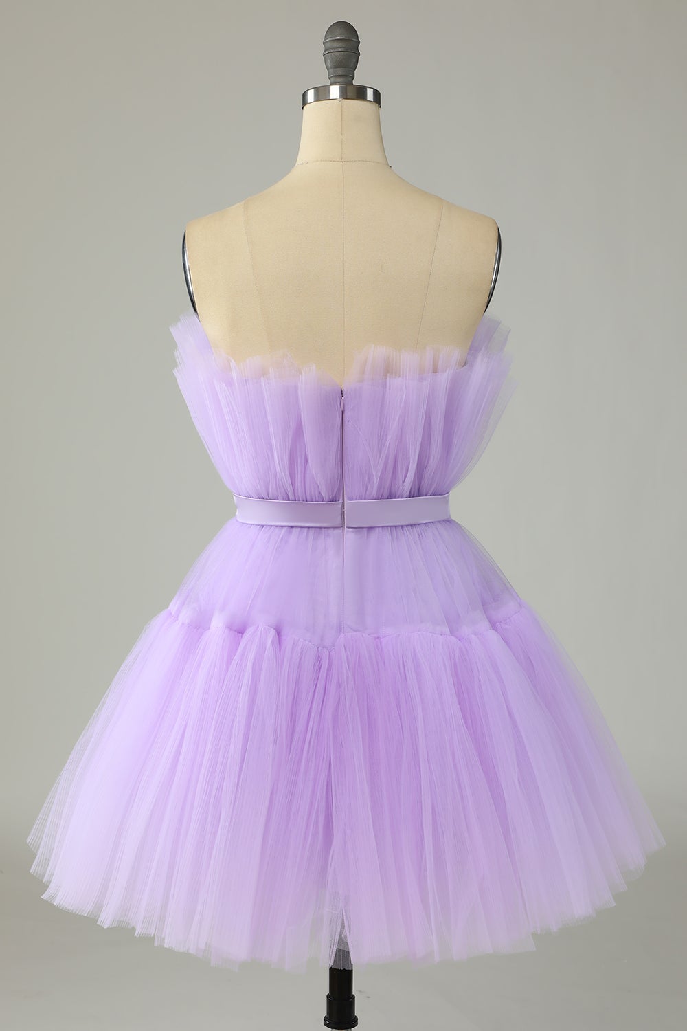 Cute A Line Strapless Purple Short Homecoming Dress