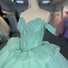 Green Quinceanera Dress Sweet 15 Evening Dress Crystal Beading Ball Gown Dress