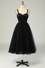 Princess A Line Sweetheart Black Party Dress