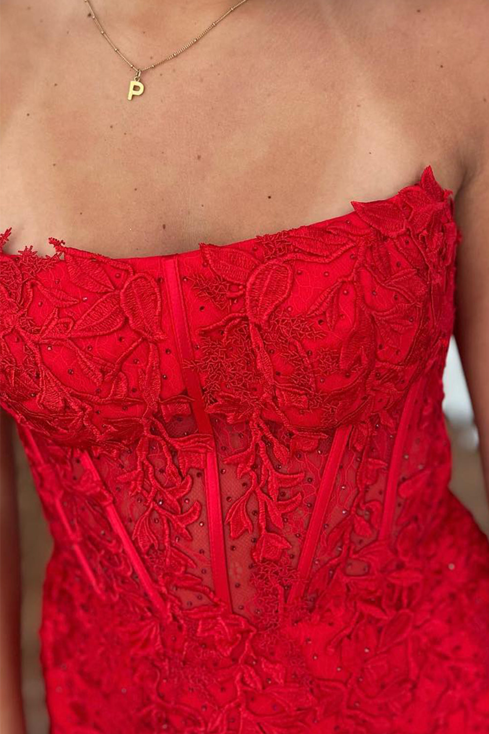 Red Corset Lace Sleeveless Tight Short Homecoming Dress