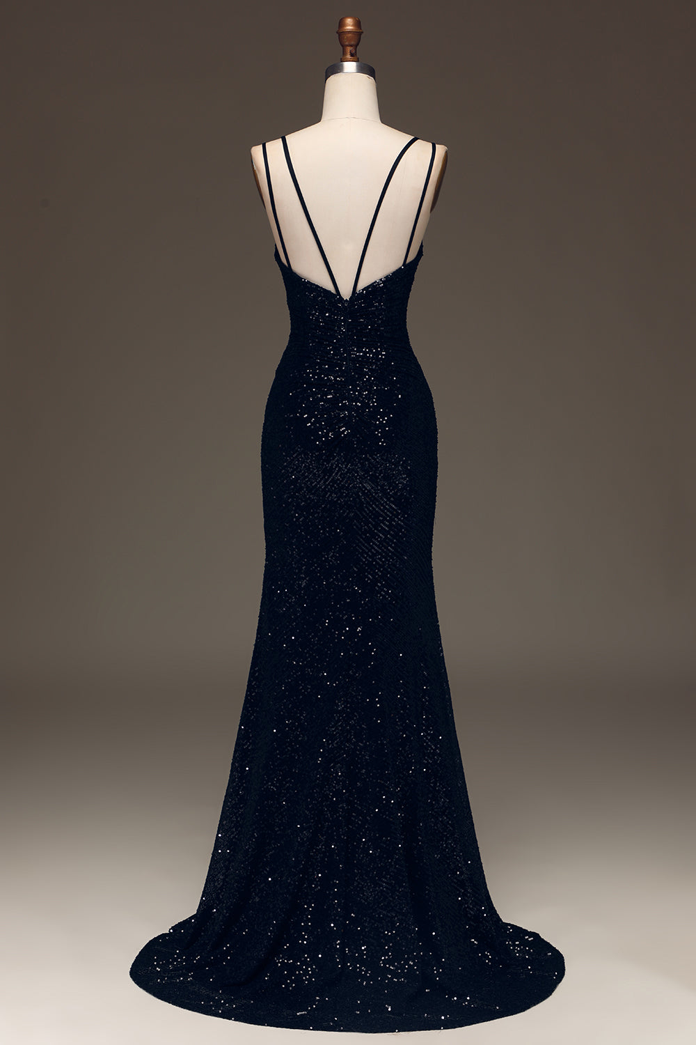 Sparkly Black Mermaid Long Prom Dress With Slit