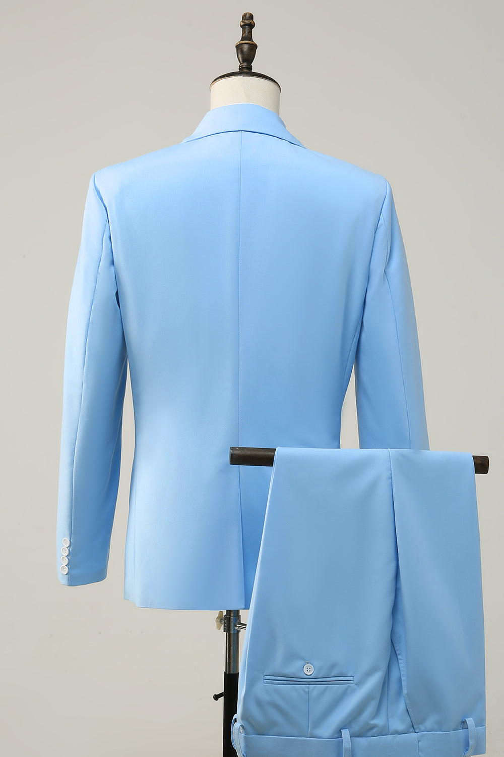 Stylish Peak Lapel Single-Breasted Sky Blue Men's Prom Suit