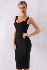 Sheath Sweetheart Black Cocktail Party Dress