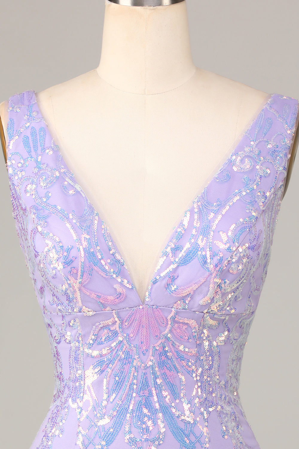 Sparkly Lilac Sequins Tight Short Homecoming Dress