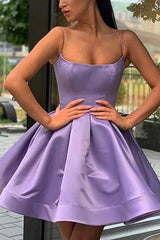 Simple Purple Short Homecoming Dress