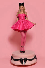 A Line Fuchsia Homecoming Dress Off the Shoulder Short Cocktail Dresses