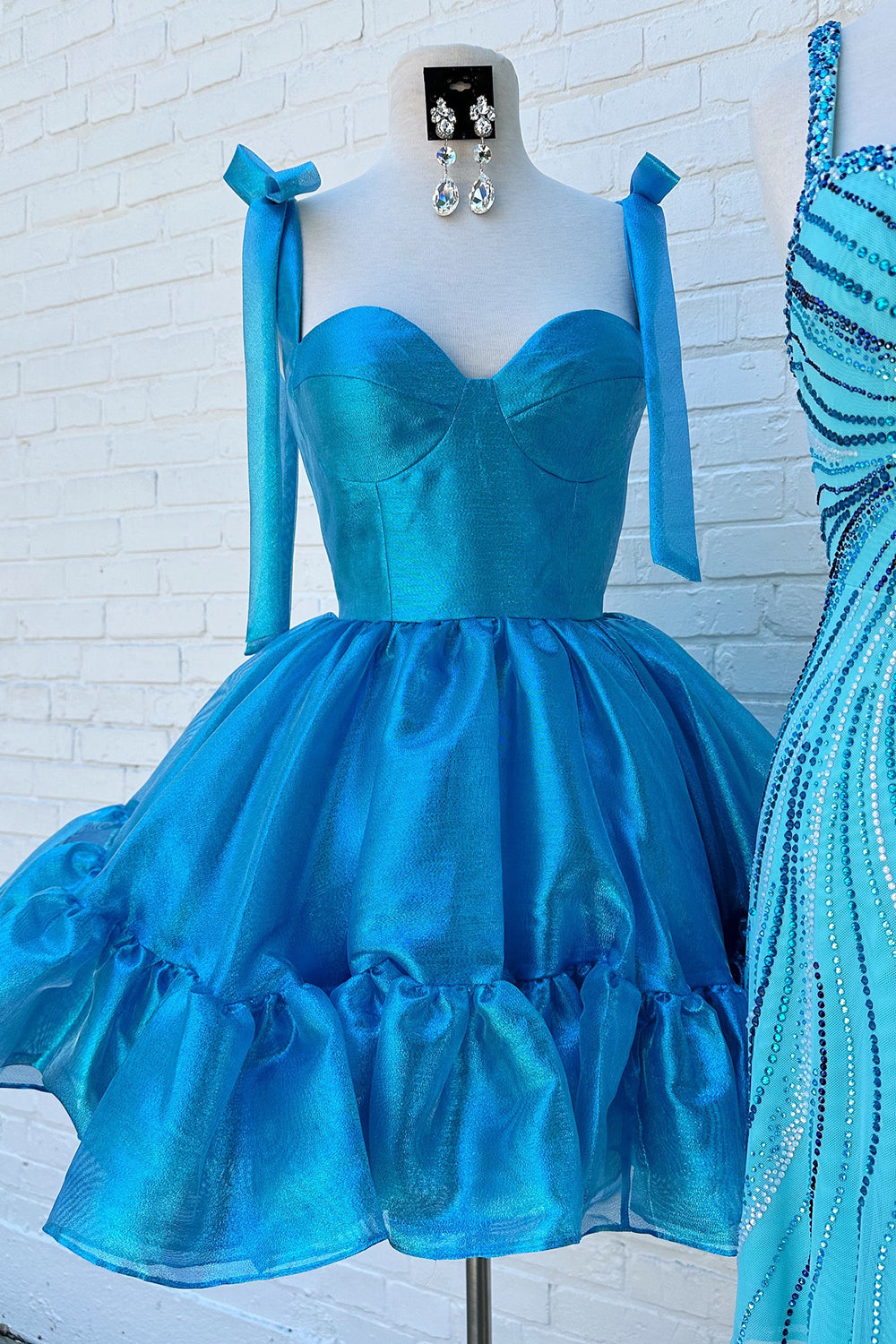 A-Line Kelly Green Homecoming Dress Short Cocktail Dresses with Bow