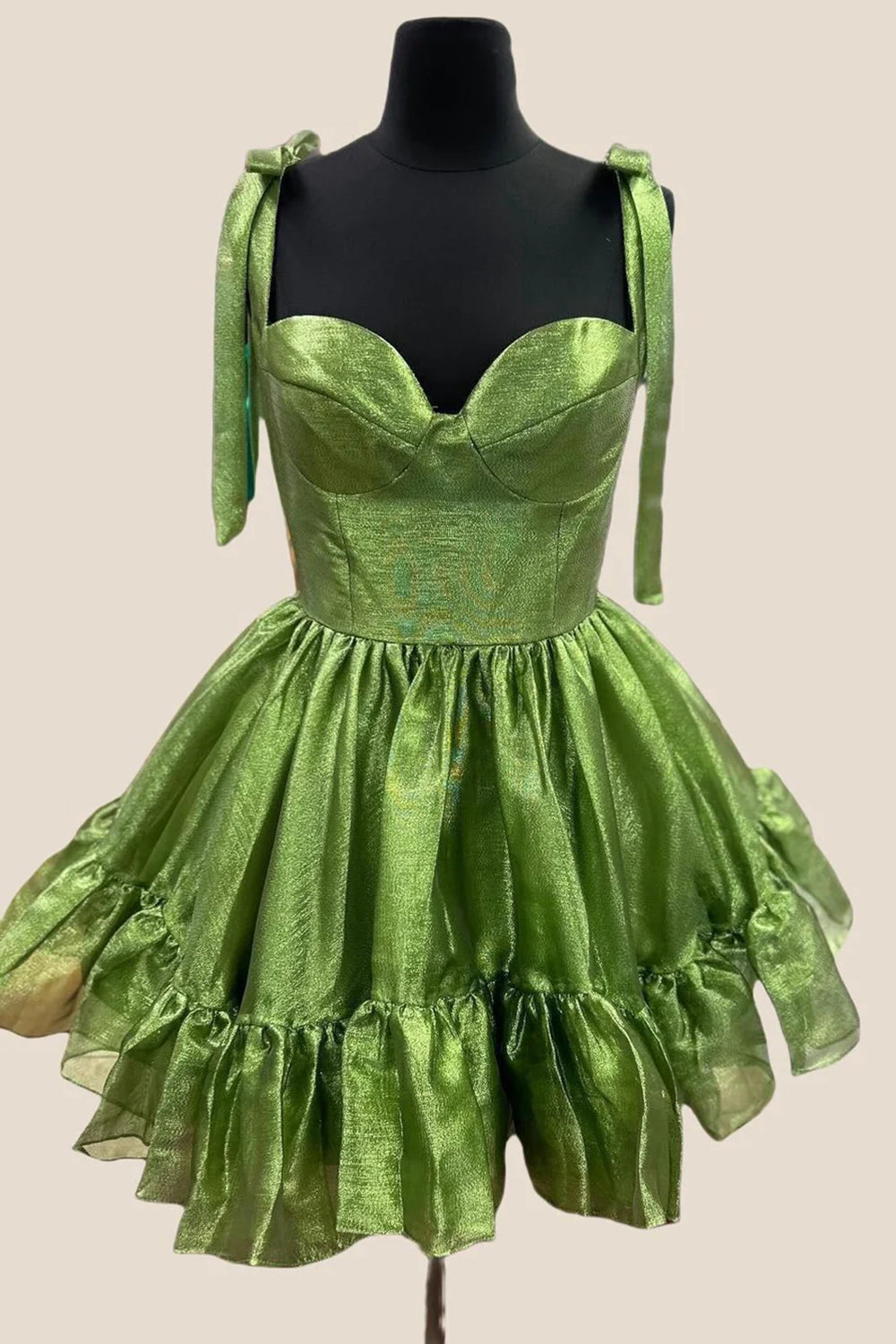 A-Line Kelly Green Homecoming Dress Short Prom Dress with Bow