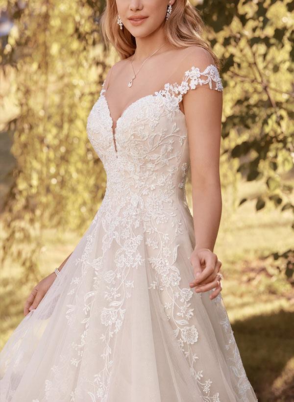 Dreamyannie Women Wedding Dress A Line Princess Bridal Dress with