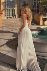 A Line Prom Dress Sleeveless Spaghetti Straps Formal Dress With Lace Appliques