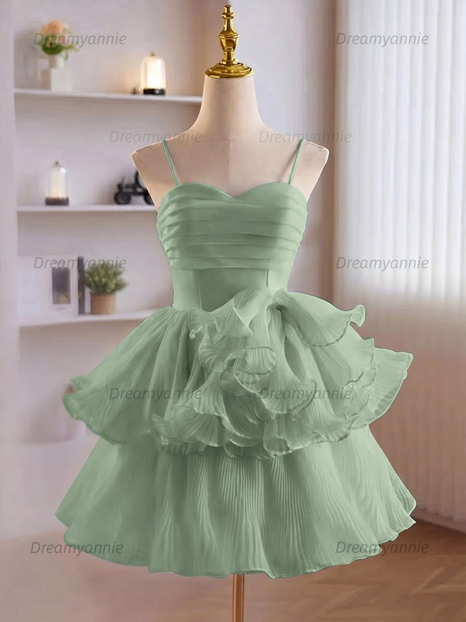 A-Line Ruffles Tiered Short Homecoming Dress