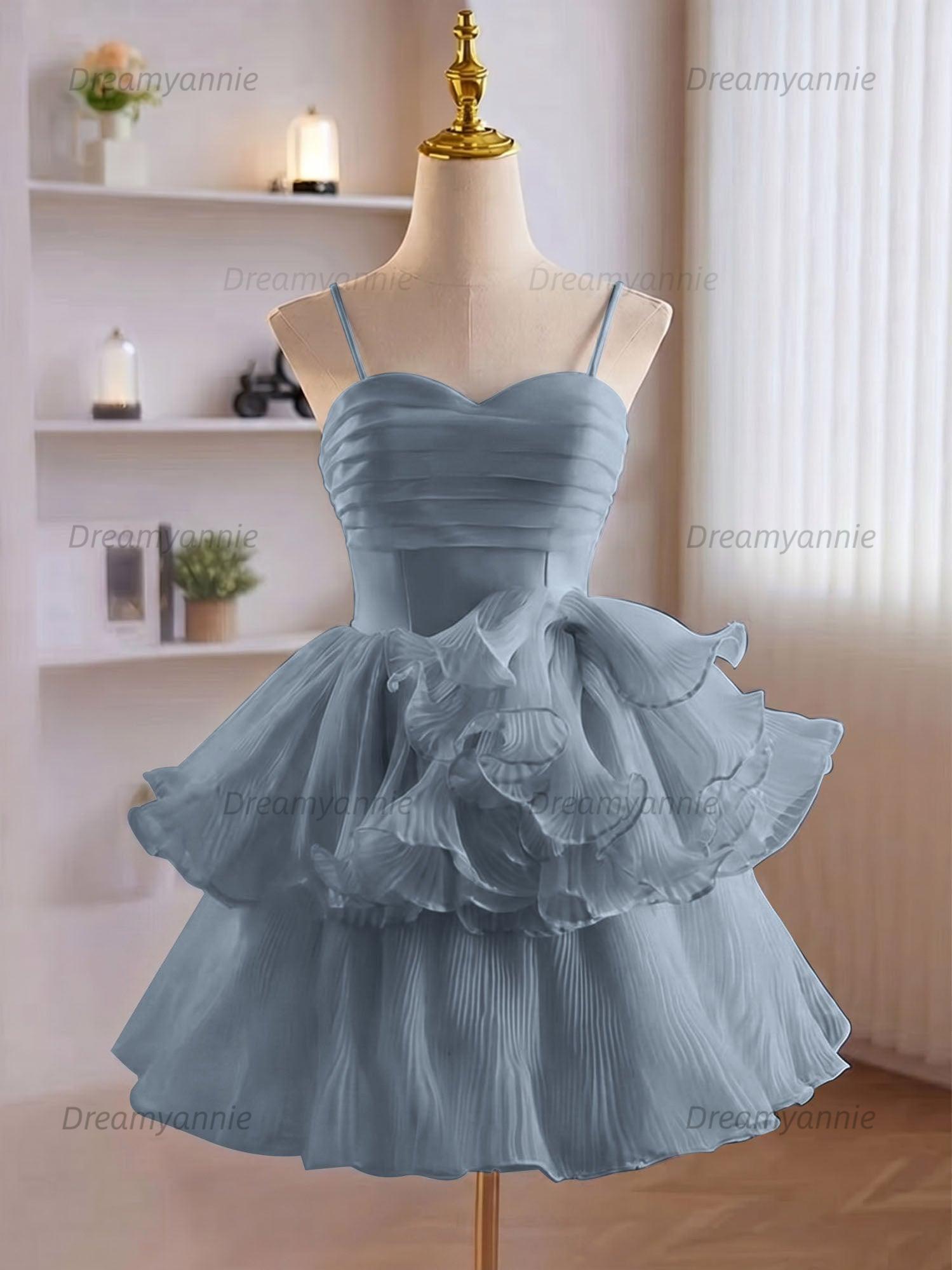 A-Line Ruffles Tiered Short Homecoming Dress