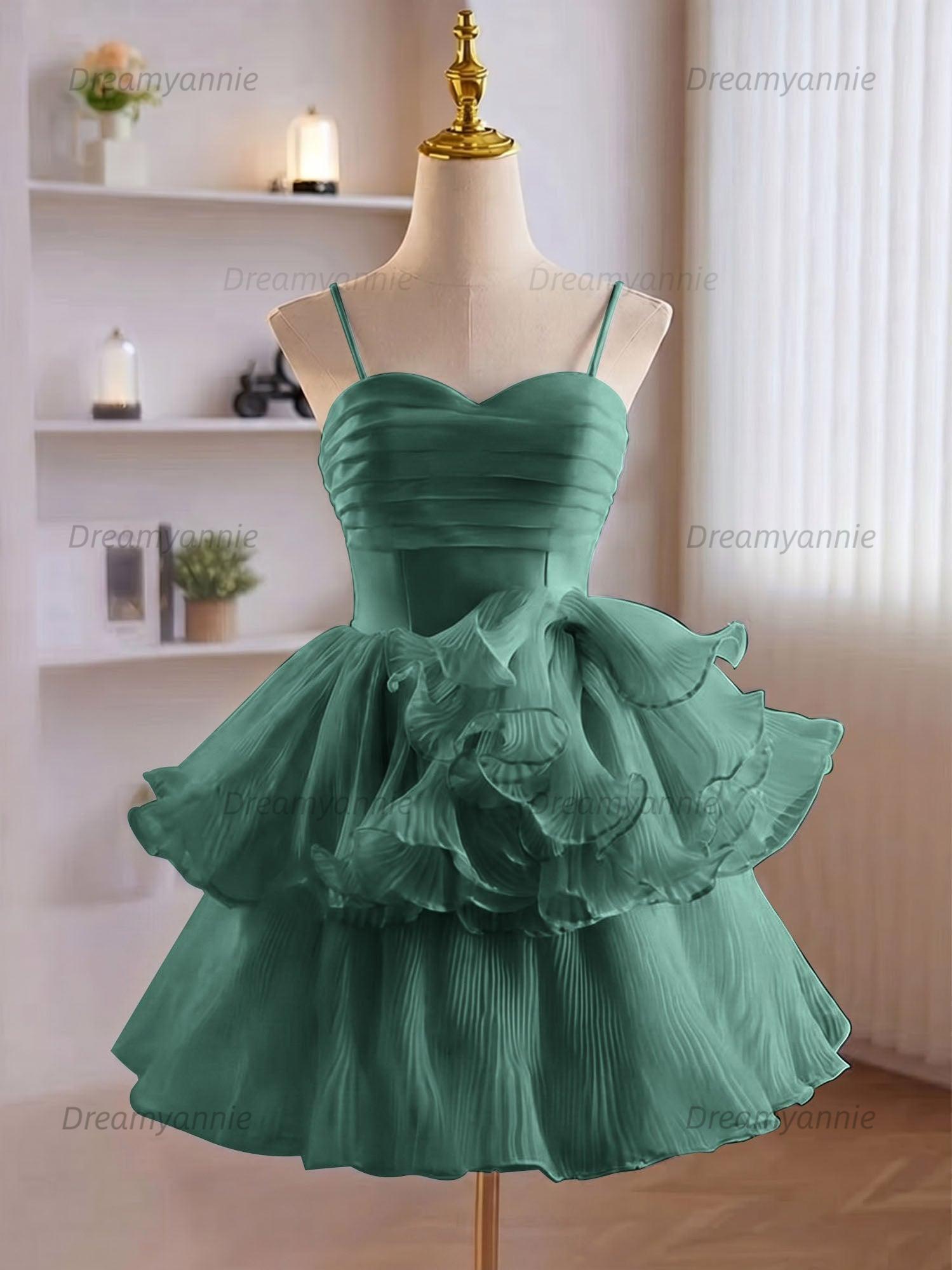 A-Line Ruffles Tiered Short Homecoming Dress