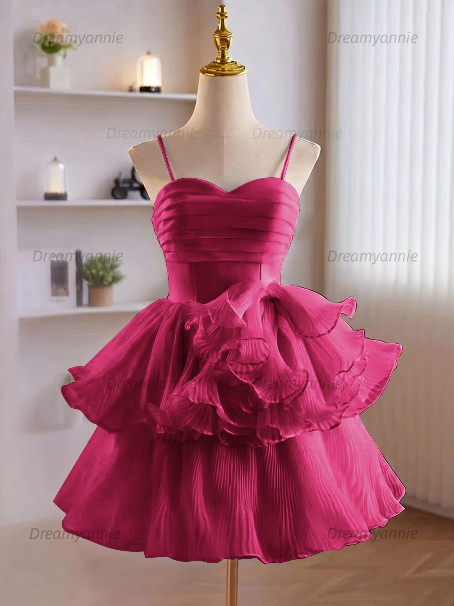 A-Line Ruffles Tiered Short Homecoming Dress