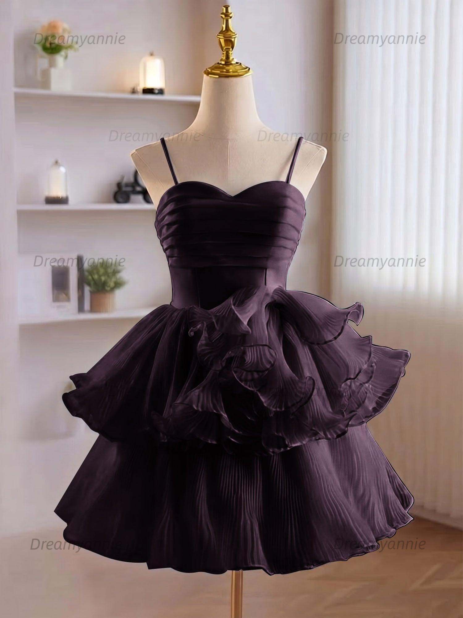 A-Line Ruffles Tiered Short Homecoming Dress