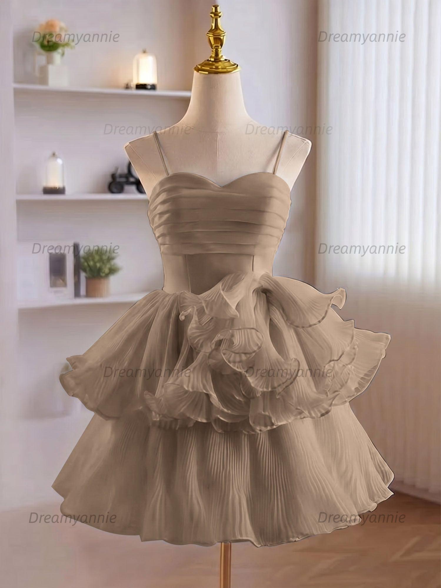 A-Line Ruffles Tiered Short Homecoming Dress