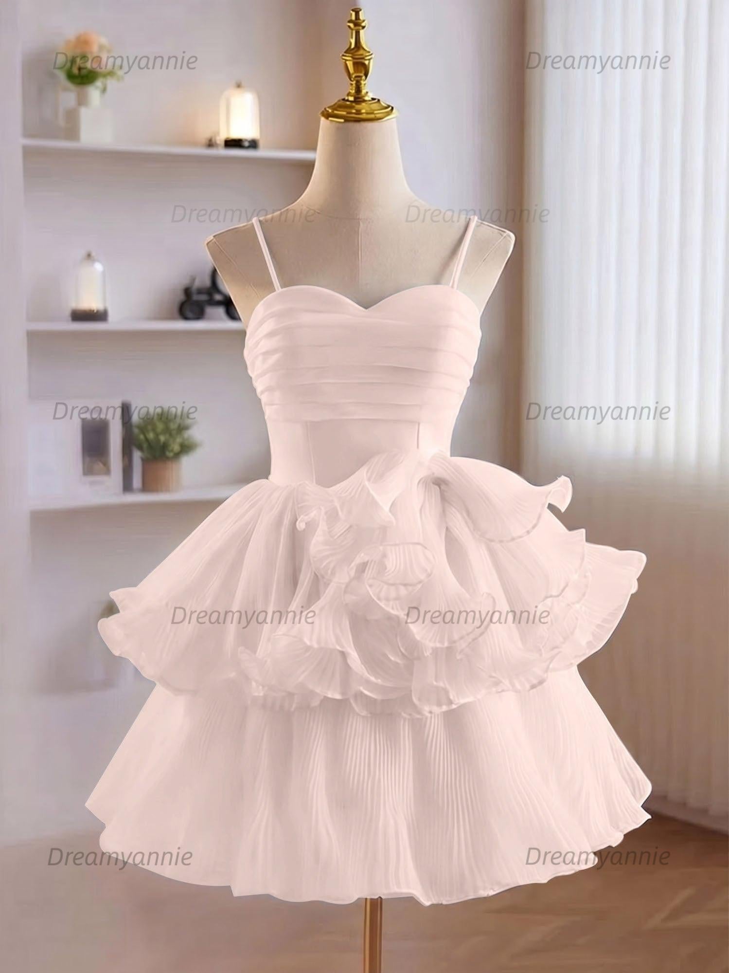 A-Line Ruffles Tiered Short Homecoming Dress