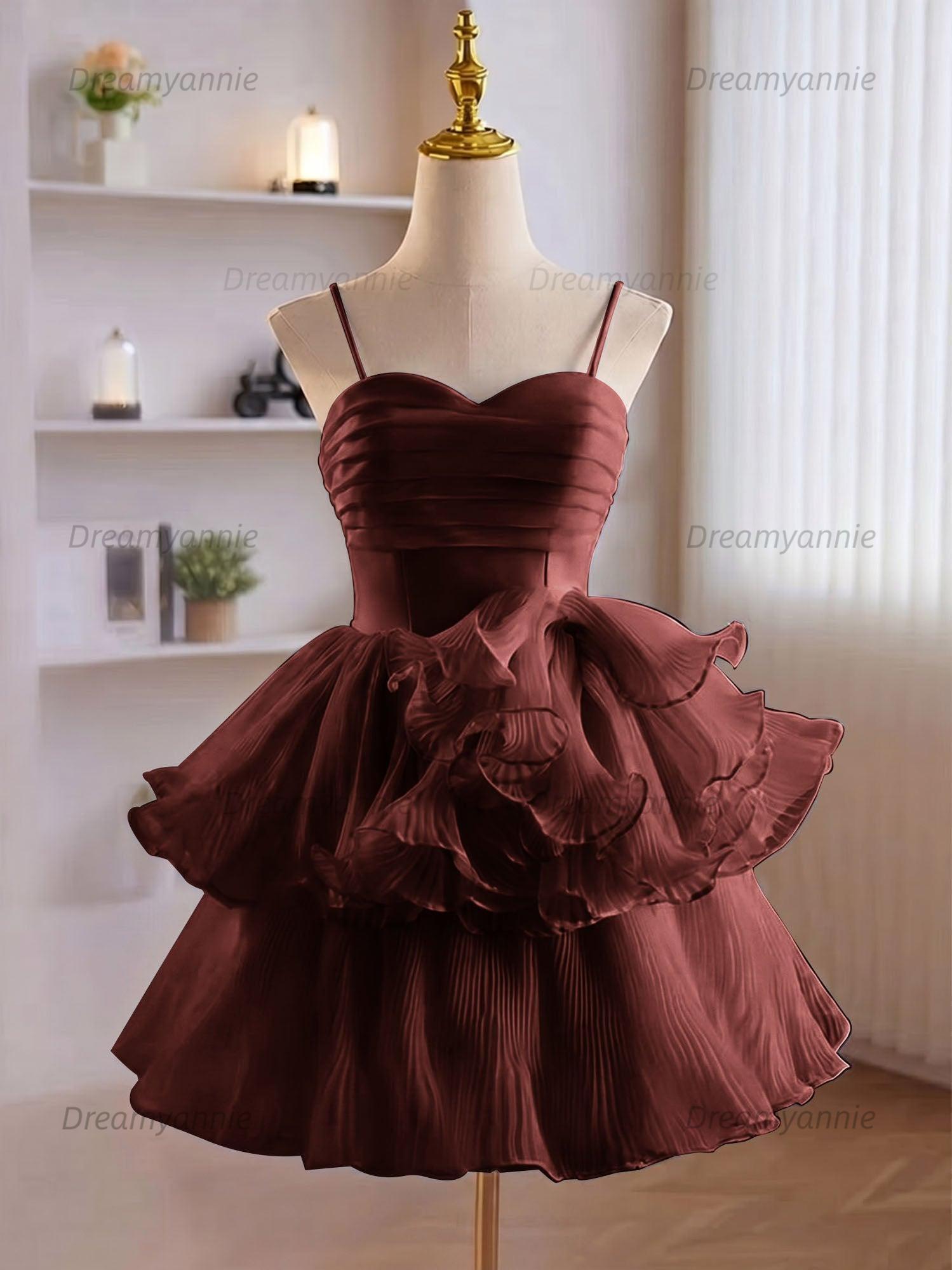 A-Line Ruffles Tiered Short Homecoming Dress