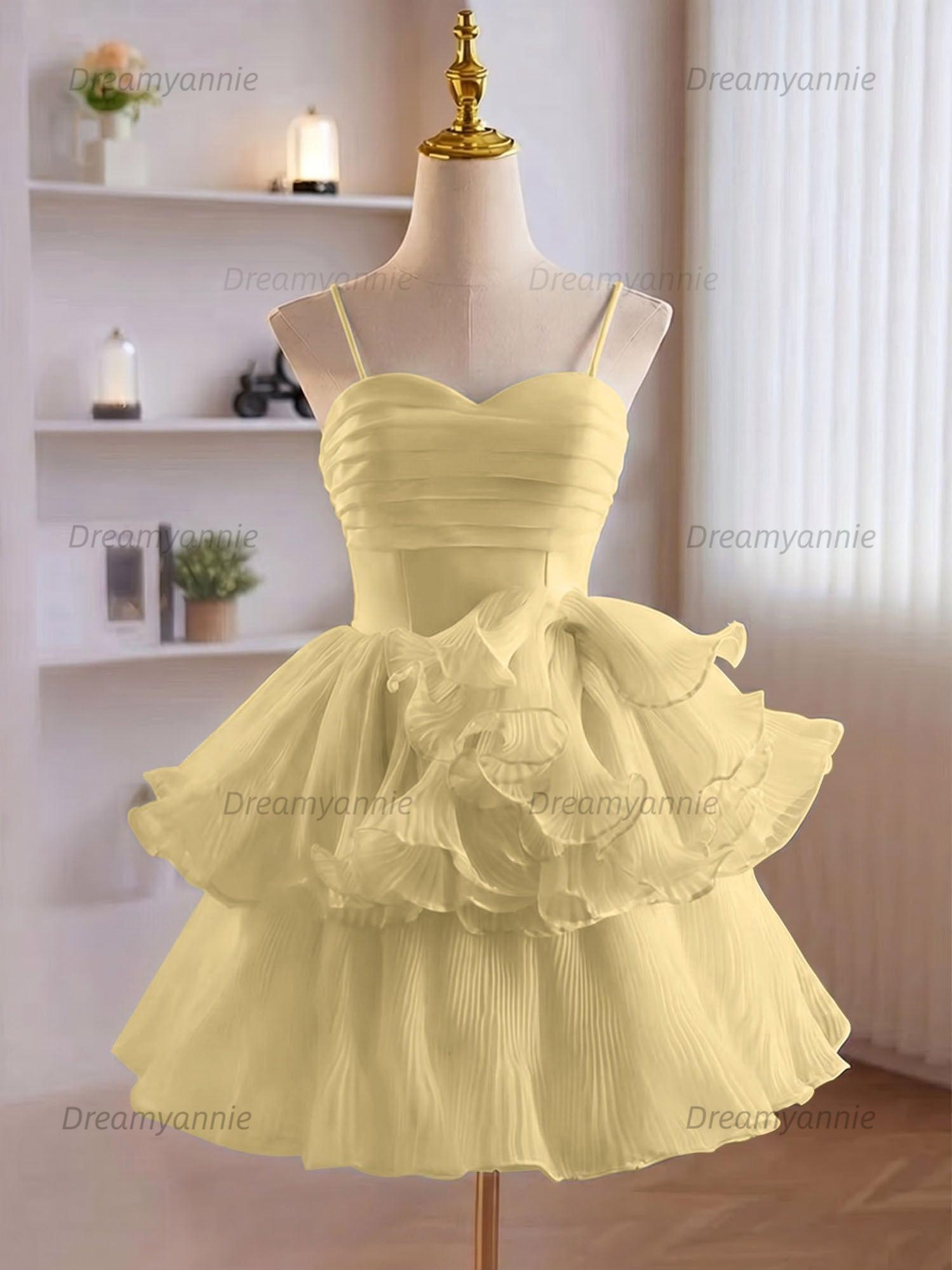 A-Line Ruffles Tiered Short Homecoming Dress