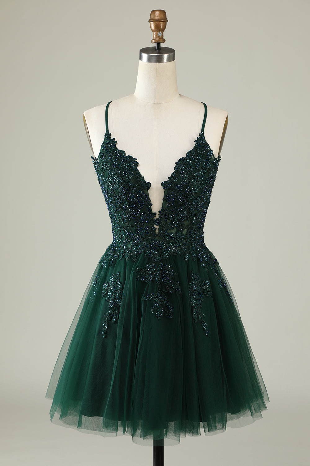A Line Spaghetti Straps Light Purple Homecoming Dress Short Cocktail Dresses with Appliques