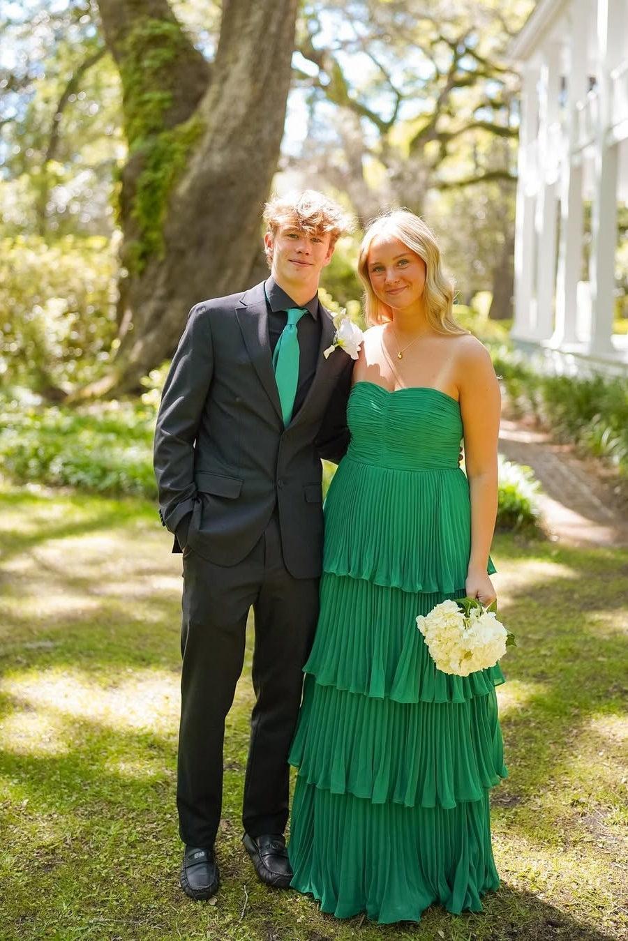 A Line Sweetheart Pink Long Prom Dress With Ruffles Formal Evening Gown