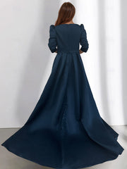 Asymmetrical A Line Mother of the Bride Dresses with Half Sleeves and Pockets
